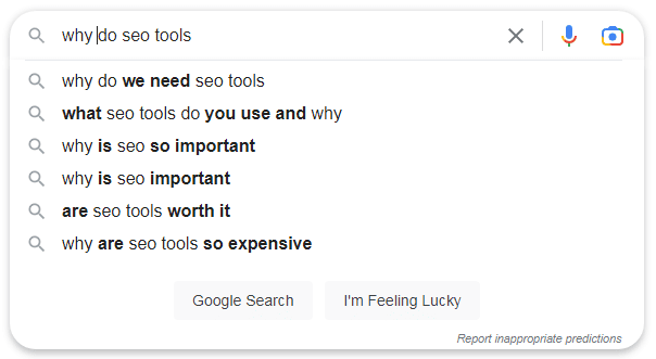 Questions From Google Autocomplete Feature