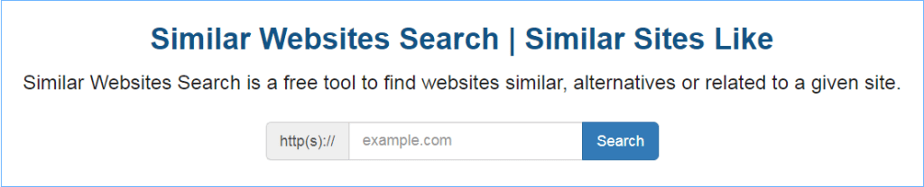 Similar Site Finder Input Field