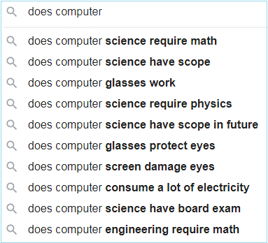 Google Autocomplete Suggestions