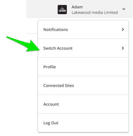 Switch accounts in MailChimp